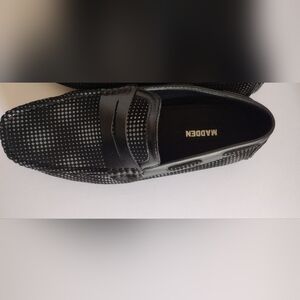 Steve Madden Diamond Black Slip-On Leather Suede Loafers Men Size 9‎ NEW